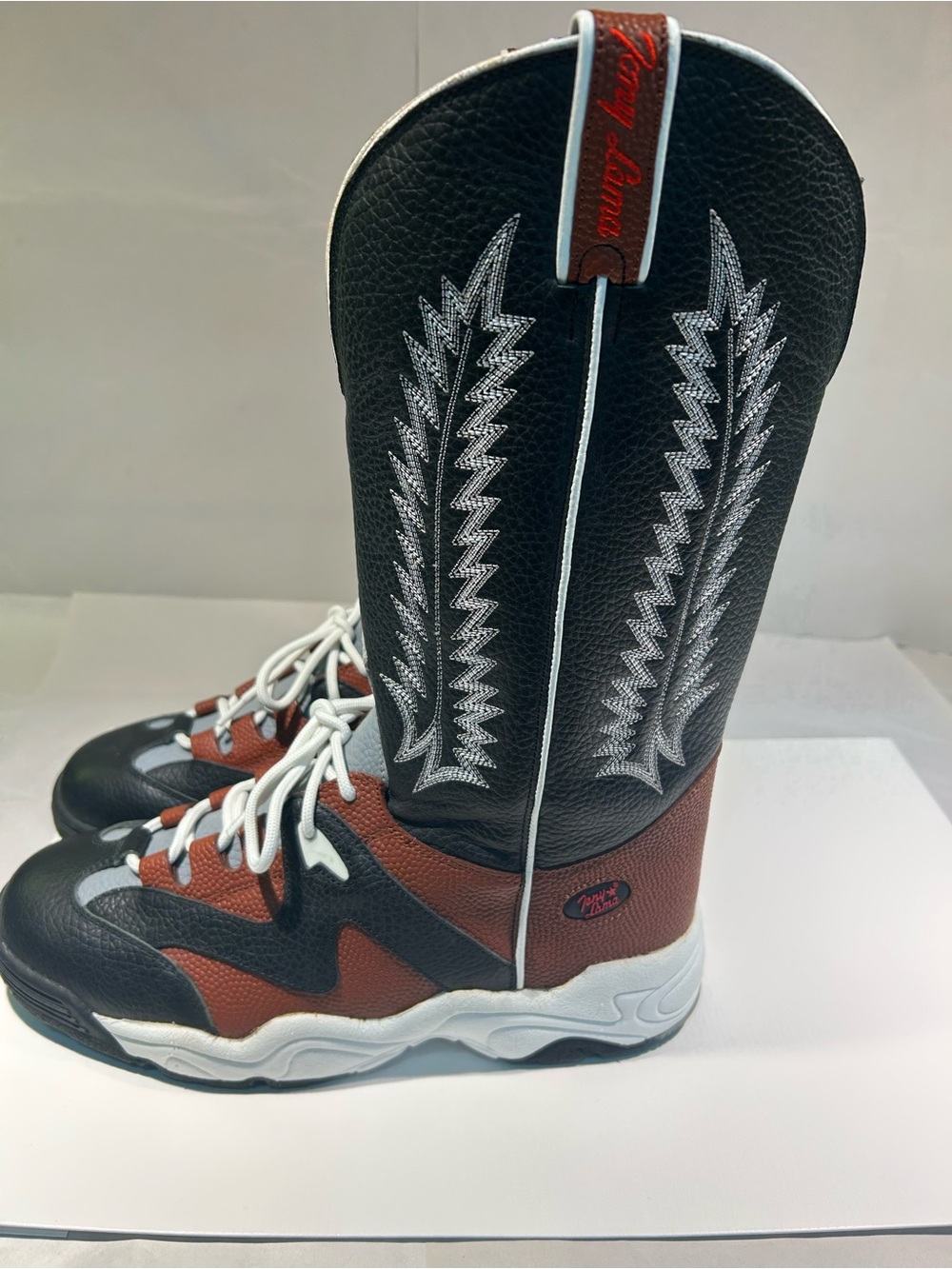 Tony Lama Black, Brown & White Western Athletic Boot